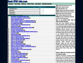 bankifscinfo.com screenshot