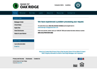 bankofoakridge.mortgagewebcenter.com screenshot