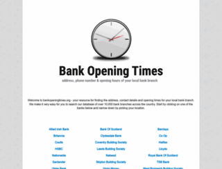 bankopeningtimes.org screenshot