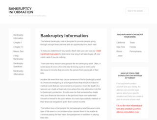 bankruptcyinformation.com screenshot
