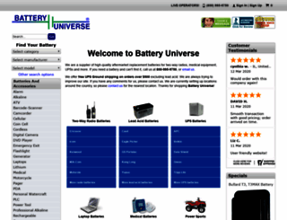 batteryuniverse.com screenshot