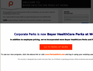 bayer.corporateperks.com screenshot