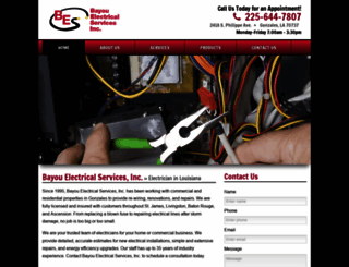 bayouelectricalservices.com screenshot