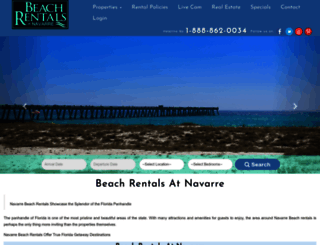 beachrentalsatnavarre.com screenshot