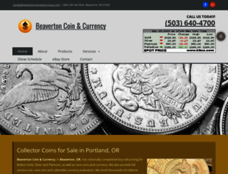 beavertoncoinandcurrency.com screenshot