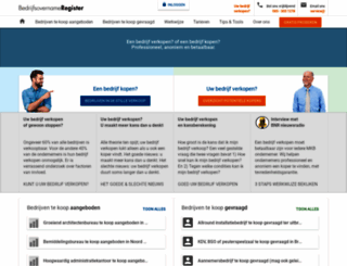 bedrijfsovernameregister.nl screenshot