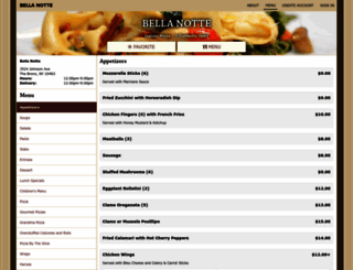 bella-notte-pizzeria.netwaiter.com screenshot