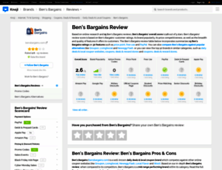 bensbargains.knoji.com screenshot