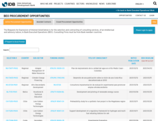 beo-procurement.iadb.org screenshot