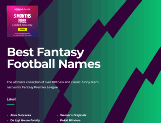 bestfantasyfootballnames.com screenshot