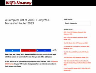 bestfunnywifinames.website screenshot