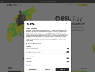 beta.esl.eu screenshot