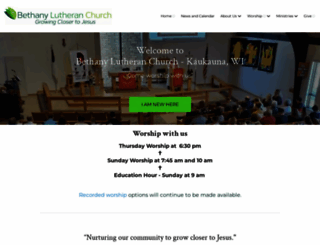 bethanykaukauna.org screenshot