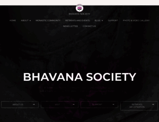 bhavanasociety.org screenshot