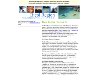 bicolregion.islandsphilippines.com screenshot