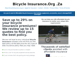 bicycleinsurance.org.za screenshot