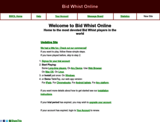 bidwhist.com screenshot