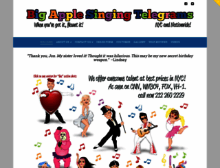 bigapplesingingtelegrams.com screenshot