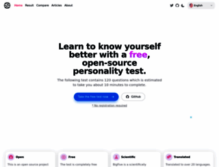 bigfive-test.com screenshot