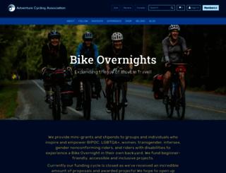 bikeovernights.org screenshot