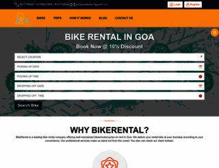 bikerentalsingoa.in screenshot