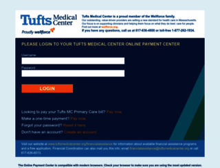 billing.tuftsmedicalcenter.org screenshot