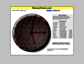 binaryclock.com screenshot