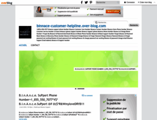 binnace-customer-helpline.over-blog.com screenshot