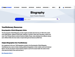 biography.yourdictionary.com screenshot