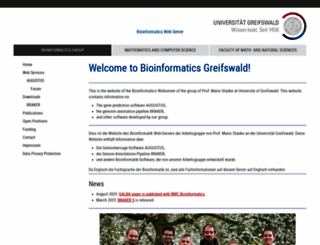 bioinf.uni-greifswald.de screenshot