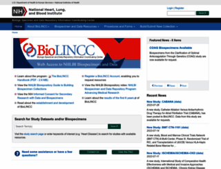 biolincc.nhlbi.nih.gov screenshot