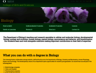 biology.uoregon.edu screenshot