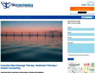 biomechanicshealthcare.com.au screenshot