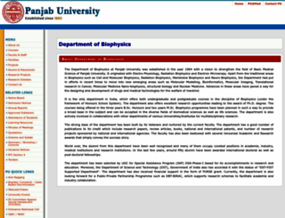biophysics.puchd.ac.in screenshot