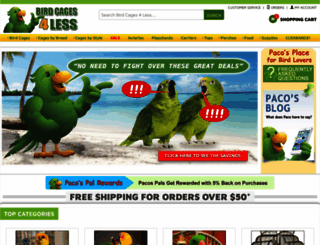 birdcages4less.com screenshot