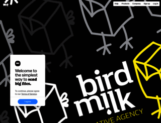birdmilk.wetransfer.com screenshot