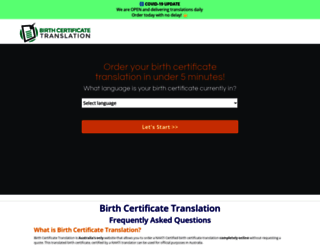 birthcertificatetranslation.com.au screenshot