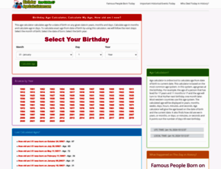 birthdayagecalculator.com screenshot