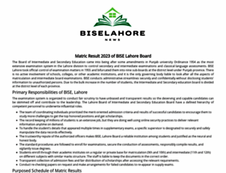 biselahore.com.pk screenshot