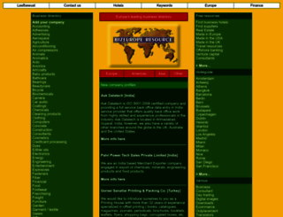 bizeurope.com screenshot