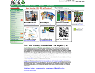bizinkprinting.com screenshot
