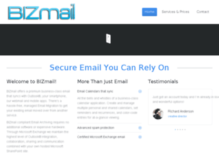 bizmail.com screenshot