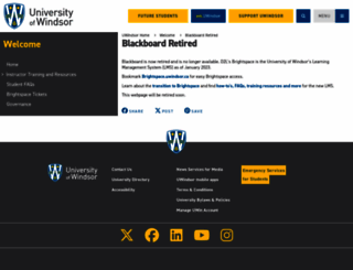 blackboard.uwindsor.ca screenshot