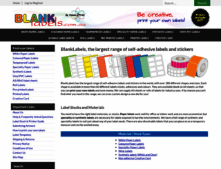 blanklabels.com.au screenshot