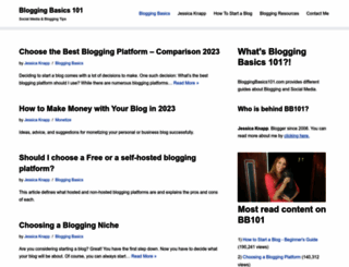 bloggingbasics101.com screenshot