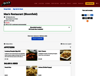 bloomfield.ordermaxsrestaurantusa.com screenshot