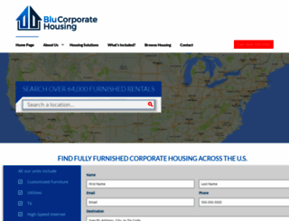 blucorporatehousing.com screenshot