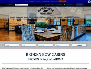 bluebeavercabins.com screenshot