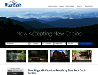 bluerockcabinrentals.com screenshot