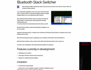 bluetoothstackswitcher.com screenshot
